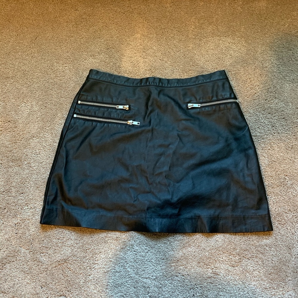 Moto pleather mini skirt